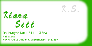 klara sill business card
